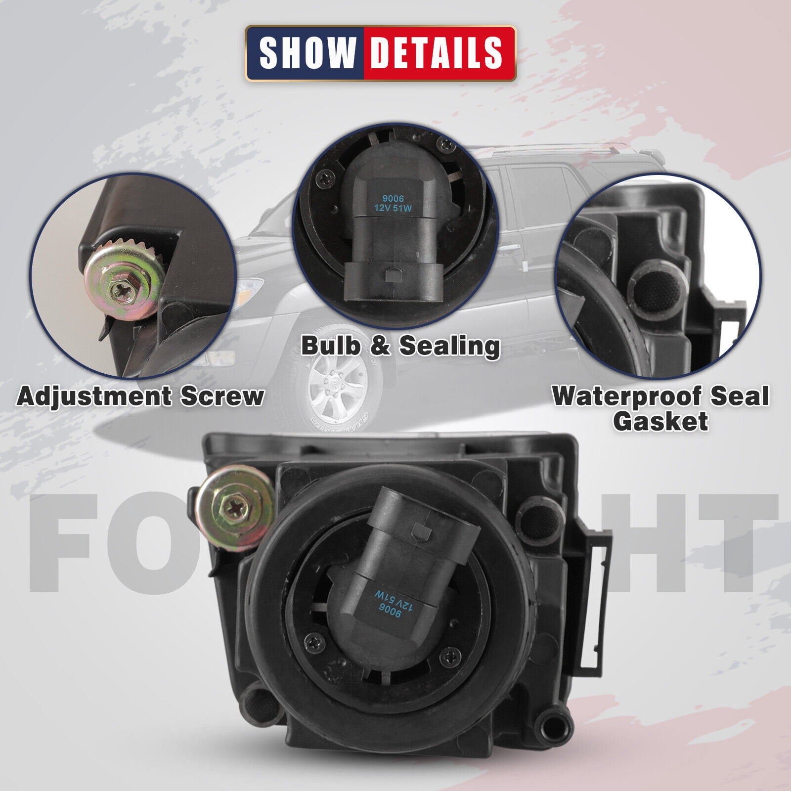 Winjet OEM Series For 2003-2005 Toyota 4Runner Driving Projector Fog Lights