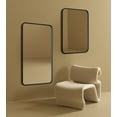 thumbnail image 3 of TEHOME 24x36'' Matte Black, Rounded Rectangle Mirror, Stainless Steel Anti-Rust Tube Metal Frame Wall Mounted Mirror, Vertically/Horizontal Hanging, 3 of 10