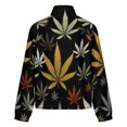 thumbnail image 6 of Jackets for Women Winter Coat Jackets Flannel Stand Collar Jacket(Weed Multicolored Black Background,Size:S-4XL), 6 of 7