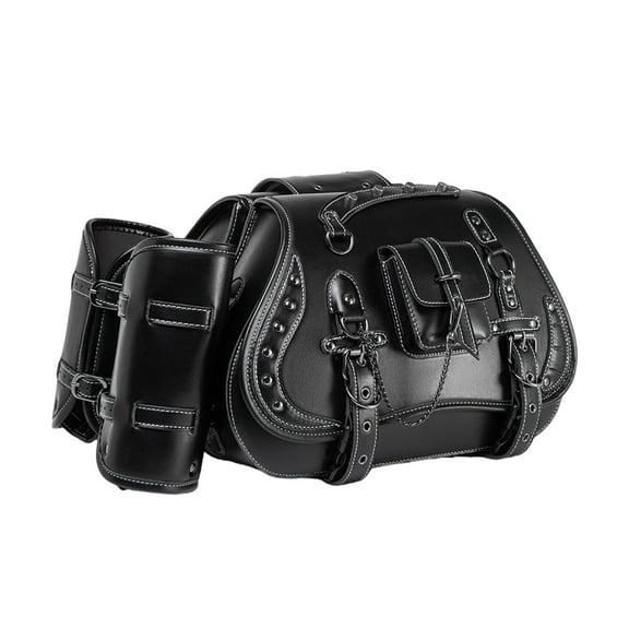 1 Pair Motorcycle Tool Bag Retro Punk Style Saddlebag Waterproof PU Side Bag Pouch Travel Luggage Bag Over Saddlebag