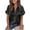 Black, variant on Short Sleeve Shirts for Women Satin Summer Button down Collared Shirts Business Casual Tops