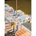 thumbnail image 2 of Outdoor Tablecloth with Umbrella Hole for Patio/Picnic/Party/Camping, Sunflower Waterproof Table Cloth Square Cover Washable, Colorful Flowers Summer Botanical Watercolor (54"x 54"), 2 of 8