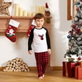 thumbnail image 3 of Conjuntos de pijamas familiares a juego para niños, pijamas navideños, top con estampado de letras y pantalones a cuadros, pijamas, ropa de dormir, 3 of 6