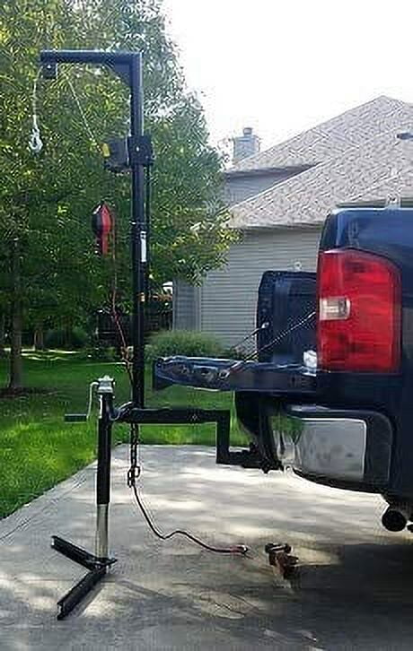 RUGCEL WINCH Nueva Grúa Plegable Montada En Camión De 2200 Libras, Con Cabrestante Eléctrico 5000 Lb 12V, Grúas De Horca De Acero Pintado 360 Giratorias