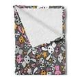 thumbnail image 2 of Cartoon Soft Flannel Fleece Throw Blanket, Kawaii Bunnies and Clouds Heart Eyed Skulls Japanese Anime Design Print, Cozy Plush for Indoor and Outdoor Use, 50" x 60", Multicolor, by Ambesonne, 2 of 5