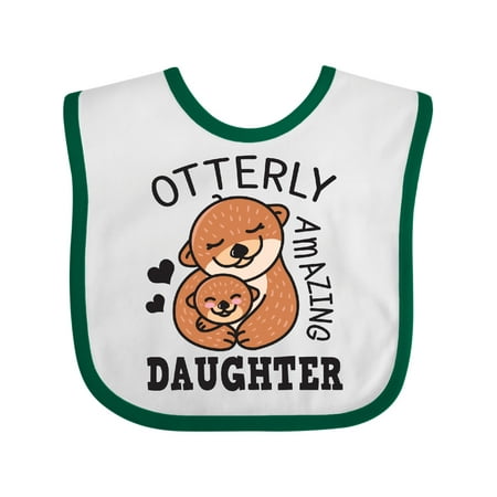 

Inktastic Mothers Day Otterly Amazing Daughter Gift Baby Girl Bib
