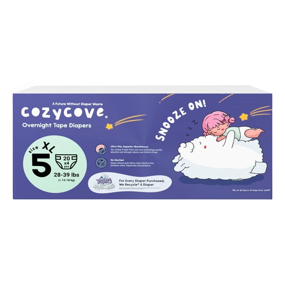 Pañales Cozycove para bebé Talla 5 (13‑18 kg) – Pack de 80