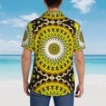 thumbnail image 6 of Goofa Yellow Mandala Hawaiian Shirt for Men, Unisex Summer Beach Casual Short Sleeve Button Down Shirts,Aloha Tropical Floral print shirt-Small, 6 of 9