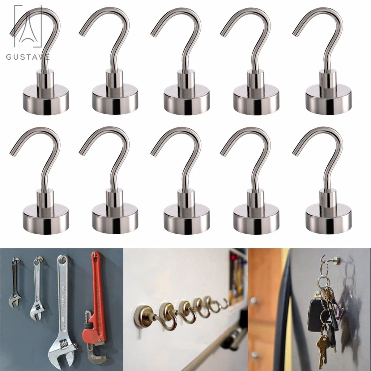 Gustave 10 Pack Hooks Wall Hooks Strong for Home