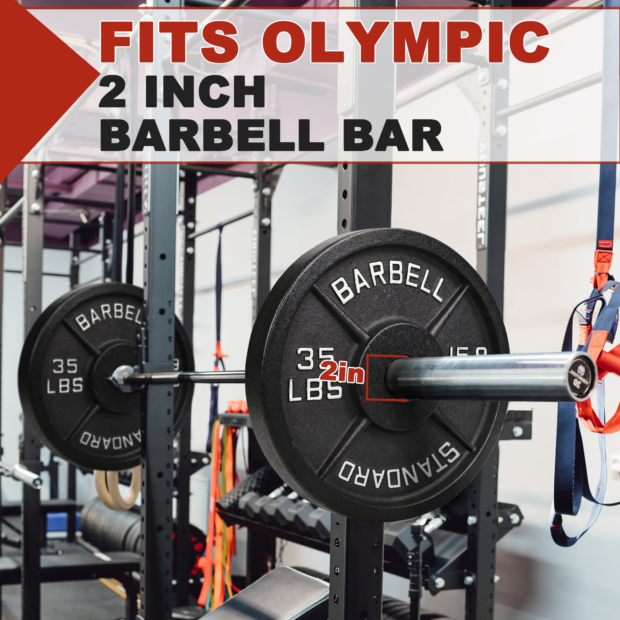 FlexWave 2-Inch Olympic Cast Iron Weight Plates Set – 135LB Total (2x2.5lb, 2x5lb, 2x10lb, 4x25lb) – Perfect for Standard Olympic Barbells