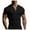 Black, variant on Mens T Shirts Fashion Casual Short Sleeve Bottoming Solid Color Button Collarless Tshirts Shirts for Men Green L