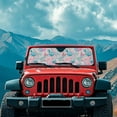thumbnail image 3 of Uorisanigo Shell Print Windshield Sun Shade for Wrangler, Front Window Sun Visor for 2018-2025 Jeep Wrangler JL & 2/4 Door 4XE & 2020-2025 Jeep Gladiator JT, Blocks for UV and Heat, 3 of 7