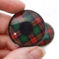 thumbnail image 3 of Green and Red Holiday Tartan Plaid Glass Eyes, 3 of 11