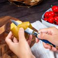 thumbnail image 4 of Fukep Paring Knife 3.5 Inch Damascus Paring Knife Small Fruit Knife Ultra Sharp Damascus VG10 Core Steel with 66 Layers High Carbon Steel Classical Pattern Blue Handle with Elegant Gift Box, 4 of 7