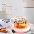 thumbnail image 3 of yuksok Electric Cup Heater Coaster Tea Coffee Heater Coasters Pad for Candle Desk Use Pink, 3 of 9