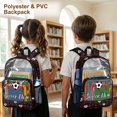 thumbnail image 4 of ZIATUBLES 17 Inch Heavy Duty Clear Backpack, Fabric & PVC Transparent Bag with Soccer Mom Heartbeat Print, Large Capacity See Through Bag Easy to Clean for School College Work, 4 of 7