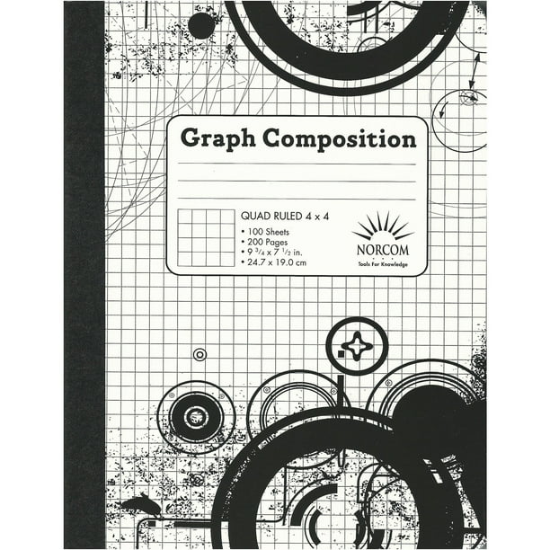 Norcom composition book graph ruled 4x4 100 pages 7 5 x 9 75 