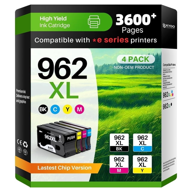 Paquete combinado de cartuchos de tinta Skydo 962XL compatibles con HP 962