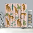 thumbnail image 4 of Leopard Shower Curtain Tropical Jungle Bathroom Curtain Pink Cheetah Waterproof Curtain for Shower with 12 Hooks 72x72 Inches, 4 of 5