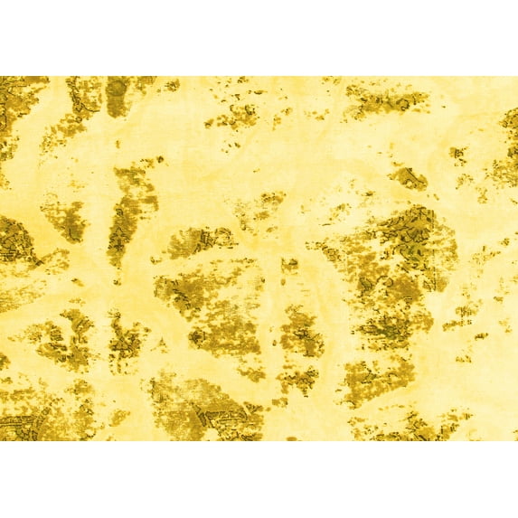 Ahgly Company Indoor Rectangle Abstract Yellow Modern Area Rugs, 7' x 9'