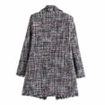 thumbnail image 2 of Tejiojio Rollbacks Women's Fashion Mid-Length Long-Sleeved Lattice Pearl Button Plus Size Slim Coat, 2 of 9