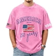thumbnail image 2 of Youpwaven Men's 250th Anniversary USA T-Shirt, Vintage Washed America Graphic Tee, Relaxed Fit 1776-2026 Short Sleeve Patriotic Top, 2 of 5