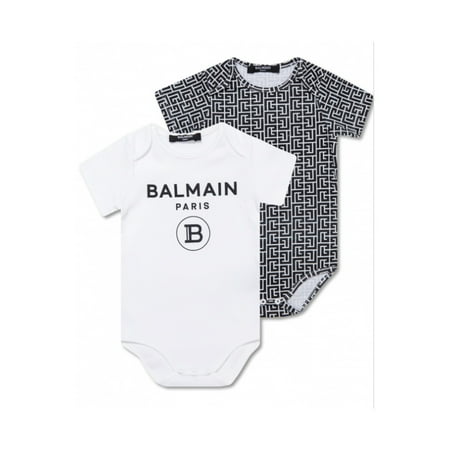 Balmain Kids Two-Pack Logo Print Onsie Size 6