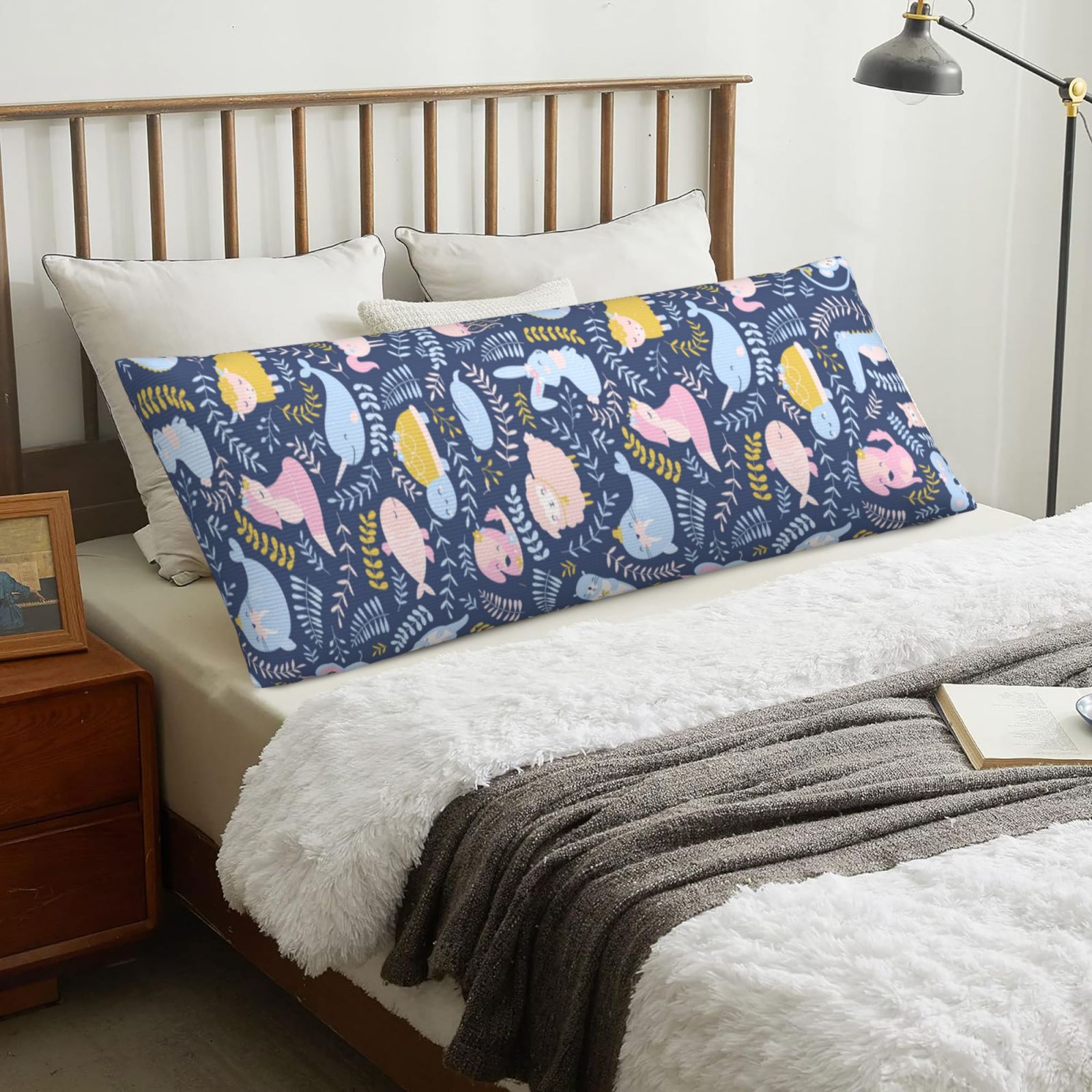 Naloa Cute Baby Animals Super Soft 20x60 Body Pillow Case,Long Side Hidden Zipper（PILLOWS ARE NOT INCLUDED）