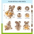 thumbnail image 2 of DolliBu Sitting Brown Bear Stuffed Animal with Football Plush - Soft Plush Huggable Bear, Adorable Playtime Plush Toy, Cute Wildlife Gift, Football Plush Animal Toy for Kids and Adults - 9 Inch, 2 of 6