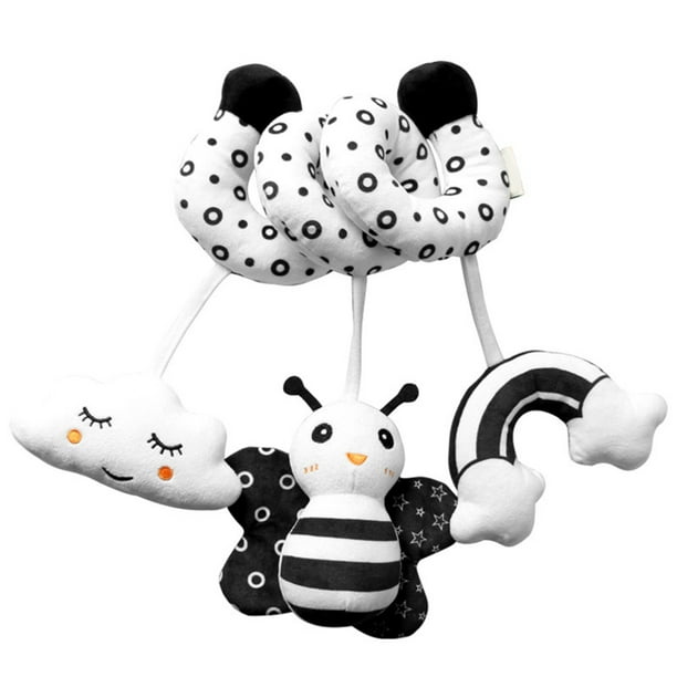 Juguete Colgante Para Niños, Animal De Peluche En Espiral, Blanco Y Negro
