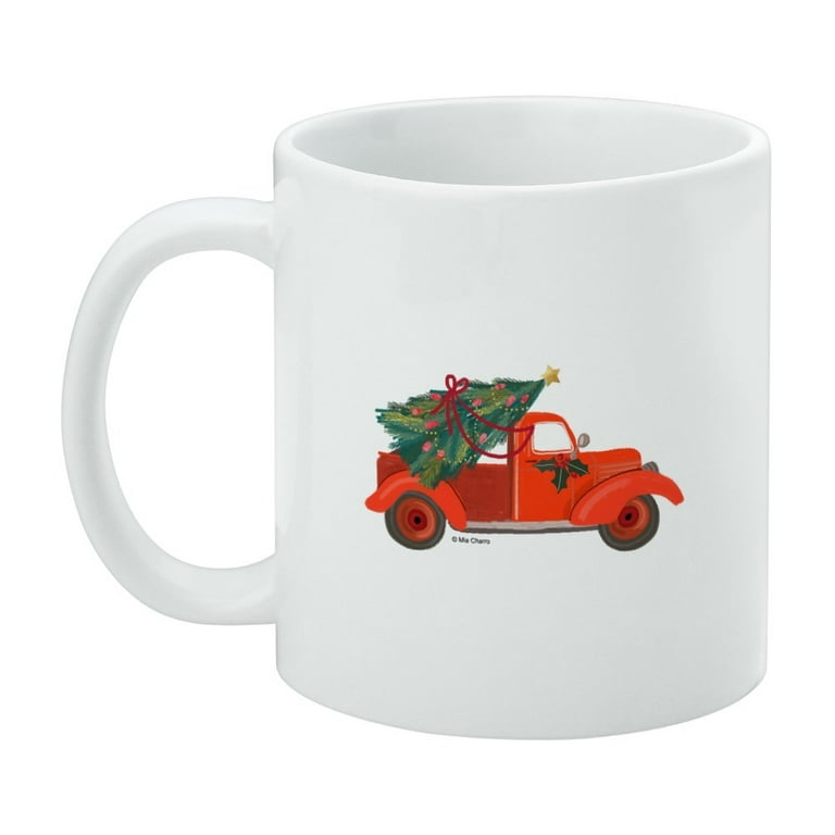 Vintage Red Truck Personalized Christmas Mug