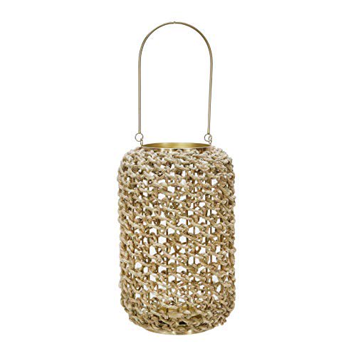 Sagebrook Home 15307-02 RATTAN 12"H HURRICANE LANTERN, NATURAL
