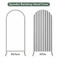 thumbnail image 4 of Black Striped Arch Backdrop Cover, Spandex Fitted Wedding Arch Cover, Black White Stripes Farmhouse Round Top Stand Covers for Birthday Ceremony Bridal Shower Party Decor 6x2.6 Ft, 4 of 9