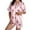 2-Pink, variant on Satin Pajamas for Women Set 2026 New Funny Crayfish Pattern Print Button up Short Sleeve with Shorts Fashion Stripes Comfortable Sleepwear Loungewear 2 Piece Pjs 2-White M
