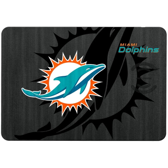 Keyscaper Miami Dolphins 15W Fast Wireless Charger and Mouse Pad