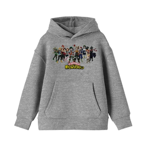 My Hero Academia Cast of Characters Boy's Gray Long Sleeve Shirt-M