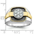 thumbnail image 3 of 14K Two-Tone Ibgoodman With Black Rhodium Men's Polished And Satin 1/2 Carat Aa Quality Diamond Cluster Ringsize 10 - Jbsp, 3 of 5