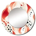 thumbnail image 2 of Designart "Pattern Of Red And White Polka Dots III" Graphic Print Rund Mirror For Wall Decor - Large Red Round Printed Mirror -Modern Round Living Room Mirror - 23" x 23", 2 of 6
