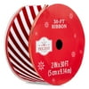 Red and White Stripe Christmas Ribbon, 2" x 30', b