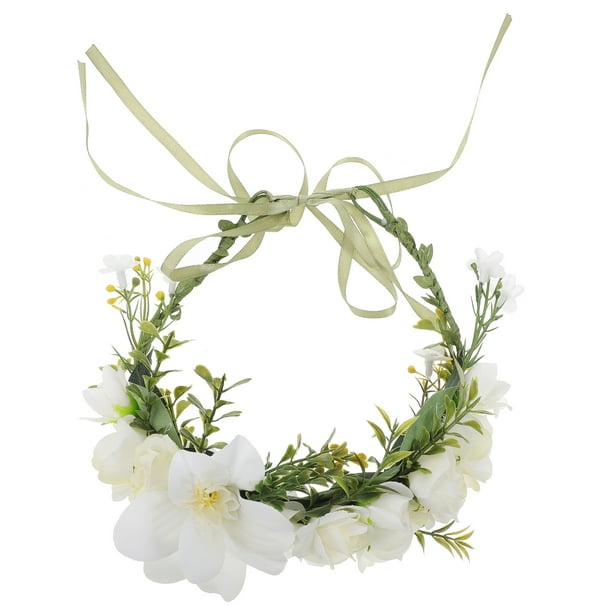 KAKOWELY Diadema de flores, diadema floral, corona nupcial para el cabello, guirnalda, tocado