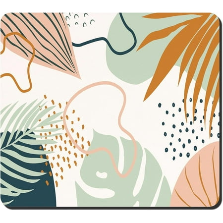 

16x18in Boho Theme Dish Drying Mat: Cute Tropical Leaves Design – Absorbent Heat Resistant NonSlip Rubber Backed – Coffee Bar Mats for Coffee Machine – Hide Stains