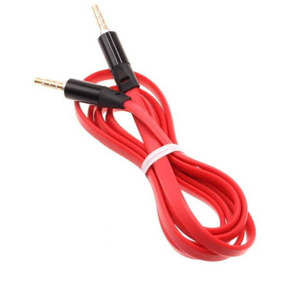 3.5mm Aux Cable for Motorola Moto G Play (2024) - Adapter Car Stereo Aux-in Audio Cord Speaker Jack Wire Flat Red V4J for Moto G Play (2024)