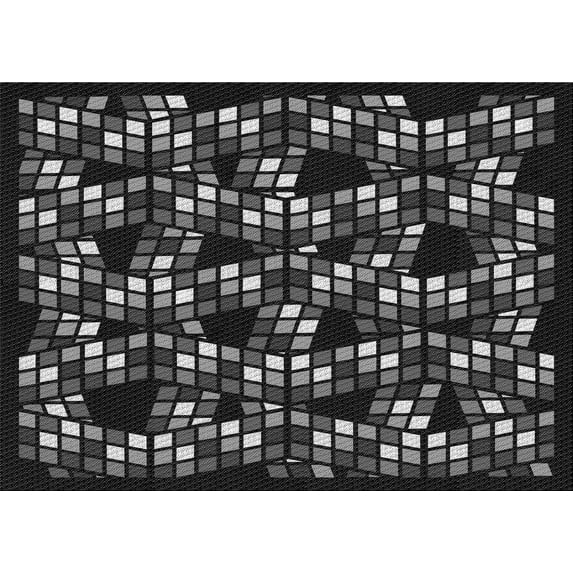 Ahgly Company Indoor Rectangle Patterned Battleship Gray Area Rugs, 3' x 5'