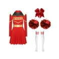 thumbnail image 3 of iiniim Uniforme Sportif de Cheerleading Classique de Lycée pour Femmes Cheerio Robe Fantaisie Rouge A S, 3 of 7