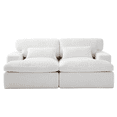 thumbnail image 6 of Double Chaise Lounge Chair Indoor,Oversized Upholstered Sleeper Cloud Couch,Deep Seat Luxury Sofa Bed,Sectional Sofa Chaise Love-Seat,Corduroy Reading Chair for Living Room,No Assembly Require(White), 6 of 12