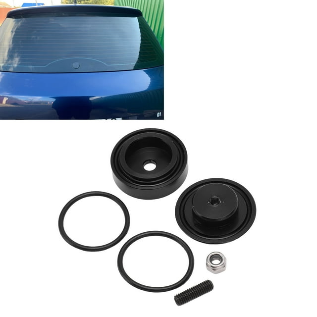 Windshield Rear Wiper Kit, 40mm Polished Finish High Strength Rear Wiper Removal Plug Cover Black for Auto