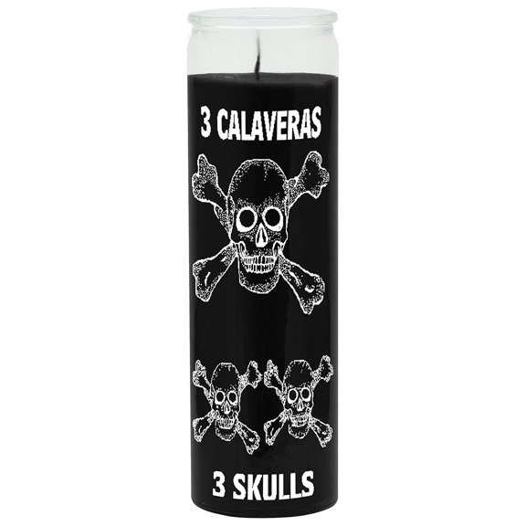 7 Day Ritual & Spiritual Candle-Three Skulls Black