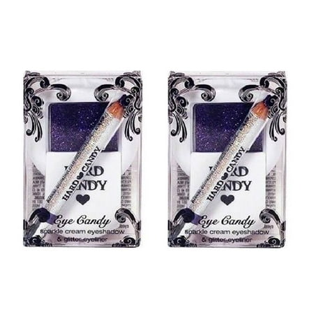 Hard Candy Eye Candy Sparkle Cream Eyeshadow & Glitter Eyeliner, Flashy (Pack of 2) + Makeup Blender Stick, 12 (Best Drugstore Cream Eyeshadow Stick)