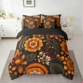 thumbnail image 2 of Homewish Female Men Women Rustic Bohemian Floral Bedding Comforter Set 7pcs,Chic Flowers Blossoms Queen Bedding Sets Super Cozy,Retro Vintage Exotic Style Queen Sheet Sets, 2 of 8