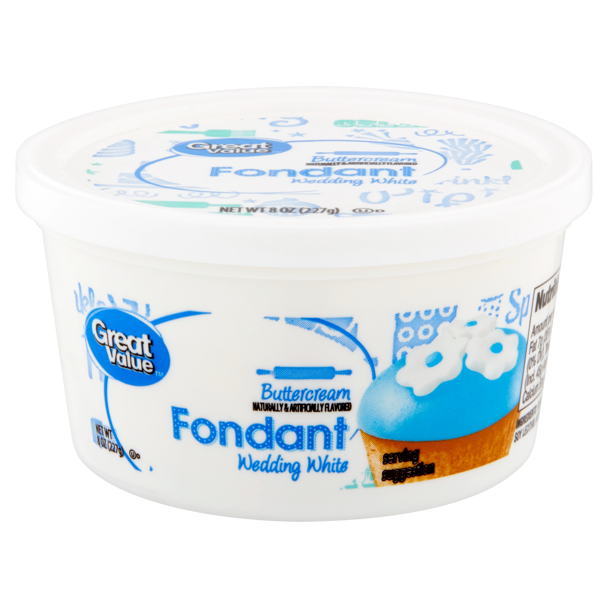 Great Value Wedding White Buttercream Fondant, 8 oz